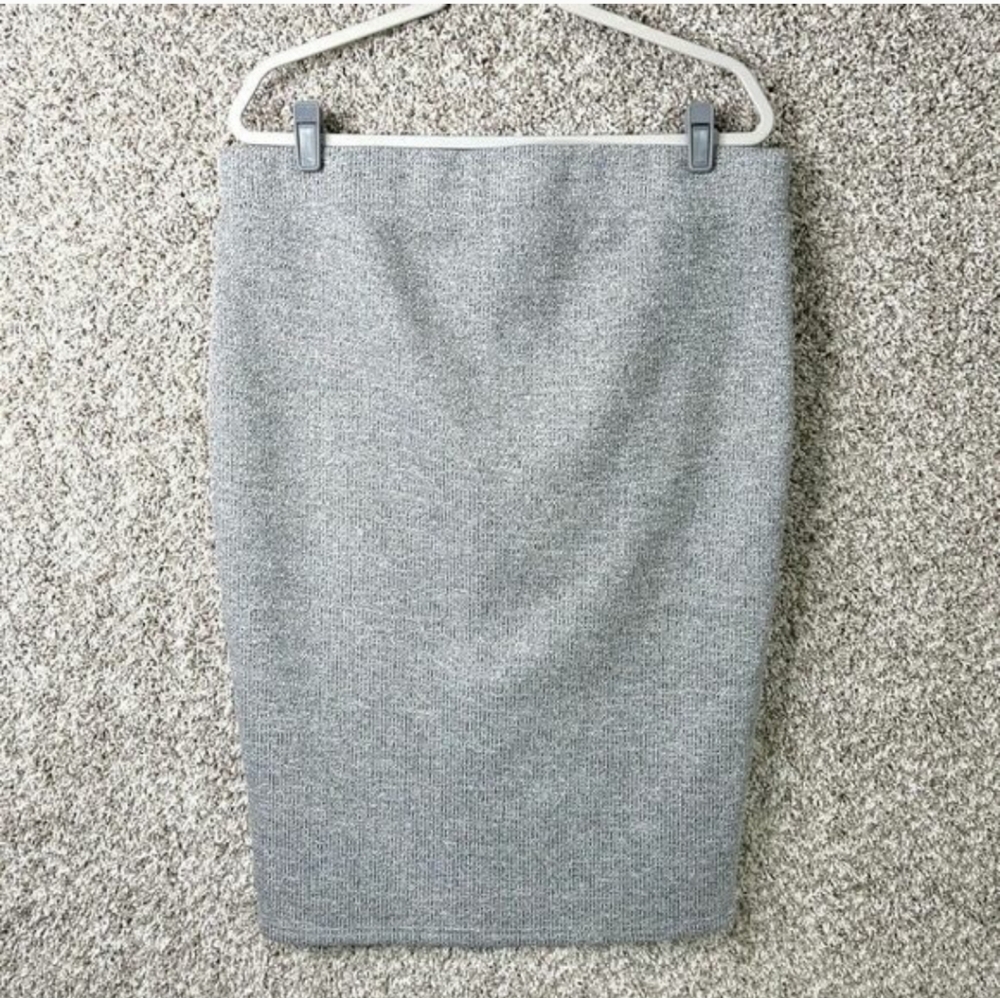 Torrid Skirt Women's 2X Gray Ribbed Zip Front Stretch Pencil Plus Size - Picture 3 of 11